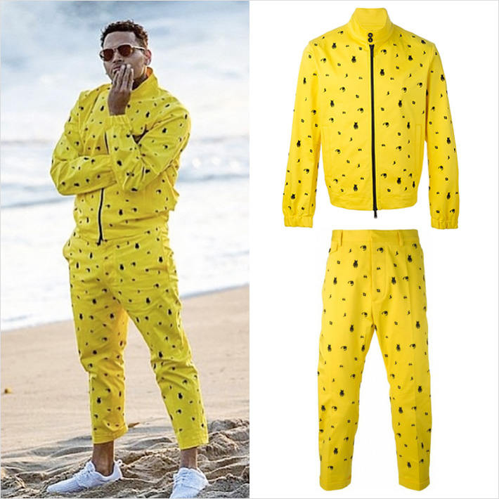 「Chris Brown x Dsquared2」Do It Againのミュージックビデオでセットアップで着用